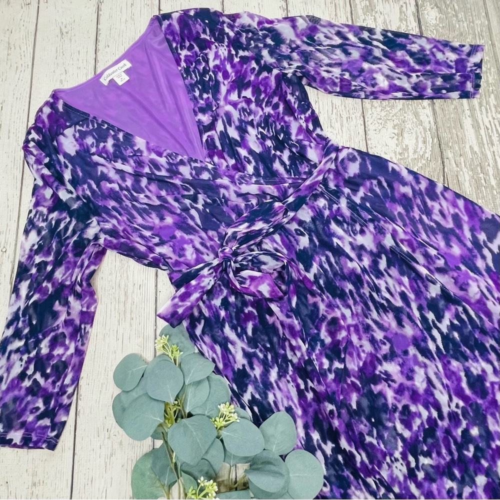 Coldwater Creek Lavender Fields Faux Wrap Dress